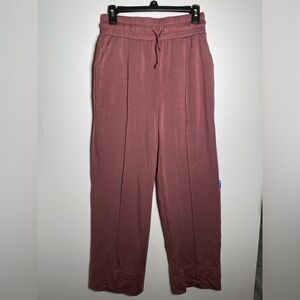NWT 78& Sunny Pintuck Fleece Rose Drawstring Wideleg Loungewear Pants Athleisure